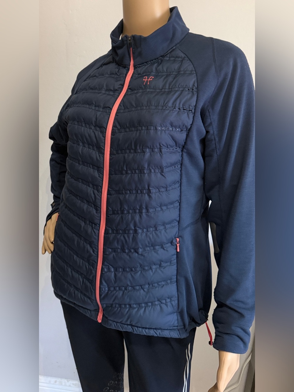 Horse Pilot Hybrid Quilted Riding Jacket Women’s XL Navy Coral Lightweight Eques